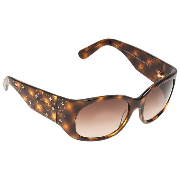 🔥FINAL PRICE🔥 CHANEL CC Rhinestone Tortoise Sunglasses - Picture 1 of 10